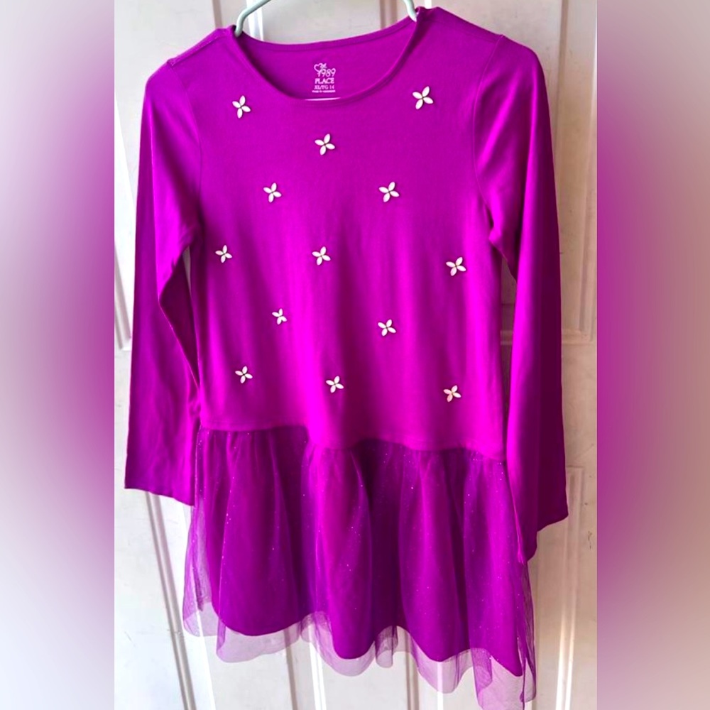 Beautiful Holiday Girls Tunic Purple Childrens Place top XL size 14 NWT